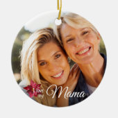 Elegant 2 Fotomoeder van Daughter Kerstmis Keramisch Ornament (Voorkant)