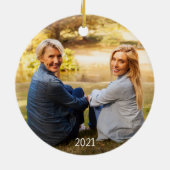 Elegant 2 Fotomoeder van Daughter Kerstmis Keramisch Ornament (Achterkant)