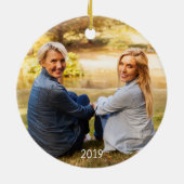 Elegant 2 Fotomoeder van Daughter Kerstmis Keramisch Ornament (Achterkant)