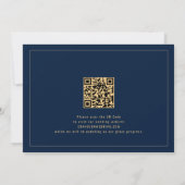 Elegant 2 Foto's Gold Navy Blue Wedding Save The Date (Achterkant)