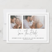 Elegant 2 Foto's om het even welk kleurenhuwelijk Save The Date (Voorkant)