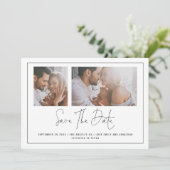 Elegant 2 Foto's om het even welk kleurenhuwelijk Save The Date (Staand voorkant)