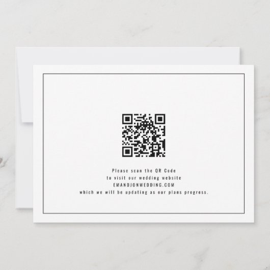 Elegant 2 Foto's om het even welk kleurenhuwelijk Save The Date (Achterkant)