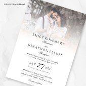 Elegant 2 foto's Overlay QR-code Formele bruiloft Kaart