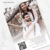 Elegant 2 foto's Overlay QR-code Formele bruiloft Kaart