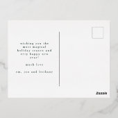 Elegant 2 Fotoscript Joyful Christmas Green Folie Feestdagen Briefkaart (Achterkant)