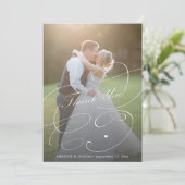 Elegant 2 het manuscript van de fotokalligrafie br bedankkaart (Staand voorkant)