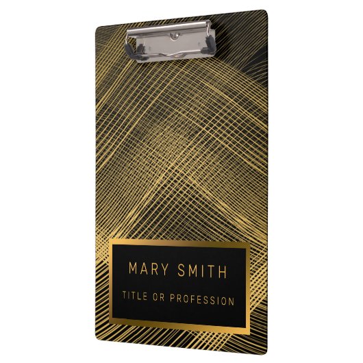 Elegant 2-in1 Luxury Gold Black Visitekaartje en Klembord (Links)