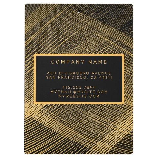 Elegant 2-in1 Luxury Gold Black Visitekaartje en Klembord (Achterkant)