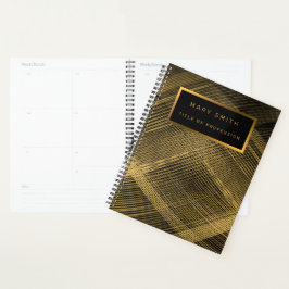 Elegant 2-in1 Luxury Gold Black Visitekaartje en Planner