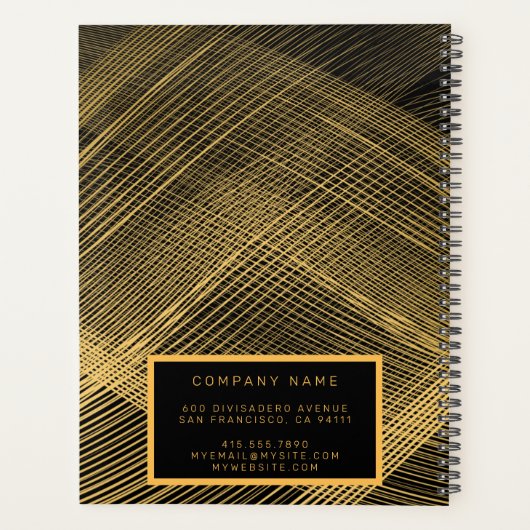 Elegant 2-in1 Luxury Gold Black Visitekaartje en Planner (Achterkant)