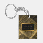 Elegant 2-in1 Luxury Gold Black Visitekaartje en Sleutelhanger (Voorkant Links)