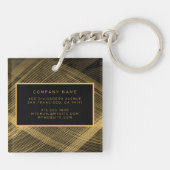 Elegant 2-in1 Luxury Gold Black Visitekaartje en Sleutelhanger (Achterkant)