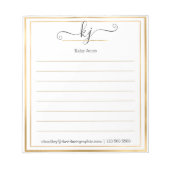 Elegant 2-monogram script op het bureau van notitieblok (Voorkant)