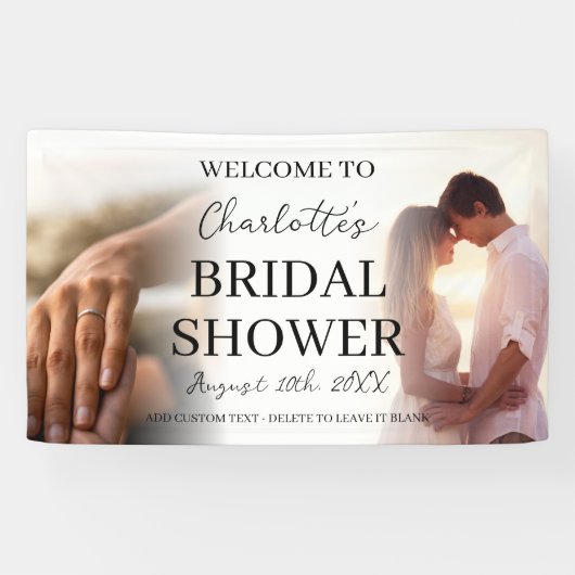 Elegant 2 Photo Collage Vrijgezellenfeest Banner (Horizontaal)