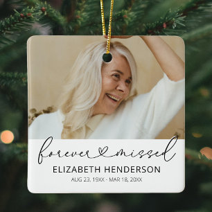 Elegant 2 Photo Memorial Kerstmis Keramisch Ornament