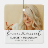 Elegant 2 Photo Memorial Kerstmis Keramisch Ornament (Achterkant)