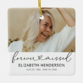Elegant 2 Photo Memorial Kerstmis Keramisch Ornament (Voorkant)