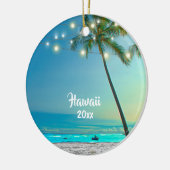 Elegant 2 Sided Photo Hawaii Palm Trees Lichten Keramisch Ornament (Links)