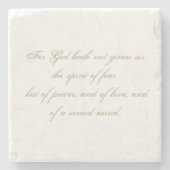 Elegant 2 Timotheüs 1:7 Schriftgedeelte Bijbelvers Stenen Onderzetter (Voorkant)