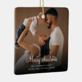 Elegant 2-zaadfotokerstkaart voor Elegant Keramisch Ornament (Rechts)