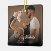 Elegant 2-zaadfotokerstkaart voor Elegant Keramisch Ornament (Links)