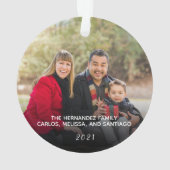 Elegant 2-zaadfotokerstkaart voor Elegant Ornament (achterkant)