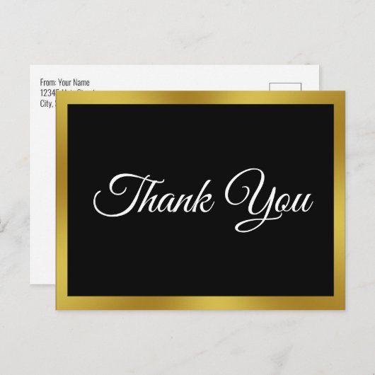 Elegant 2-zijdig (retouradres) Dank u Briefkaart (Voorkant / Achterkant)