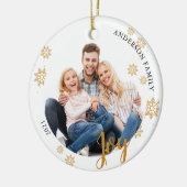 Elegant 2 zijreeks - Kerstfeest met foto's Keramisch Ornament (Links)