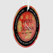 Elegant 2e 29e Garnet Wedding Jubileum Ornament (voorkant)