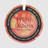 Elegant 2e 29e Garnet Wedding Jubileum Ornament (achterkant)