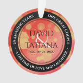 Elegant 2e 29e Garnet Wedding Jubileum Ornament (voorkant)