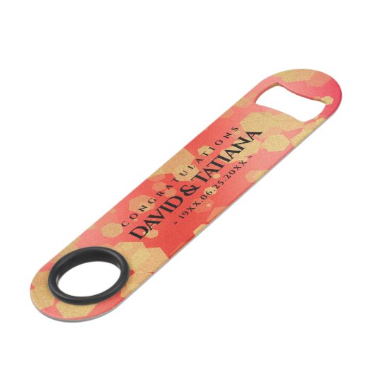 Elegant 2e 29e Garnet Wedding Jubileum Speed Flessenopener (Voorkant Gekanteld)