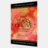 Elegant 2e Garnet Wedding Jubileum Acryl Bord (Hoek)