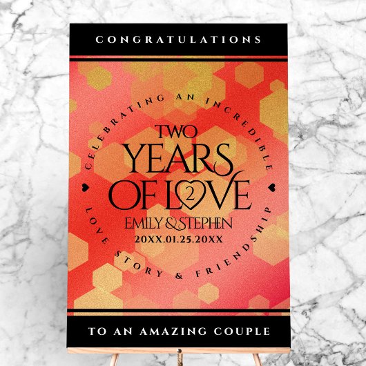 Elegant 2e Garnet Wedding Jubileum Acryl Bord