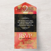 Elegant 2e Garnet Wedding Jubileum All In One Uitnodiging (Binnen)