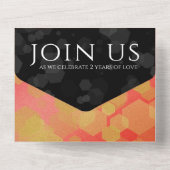 Elegant 2e Garnet Wedding Jubileum All In One Uitnodiging (Achterkant)