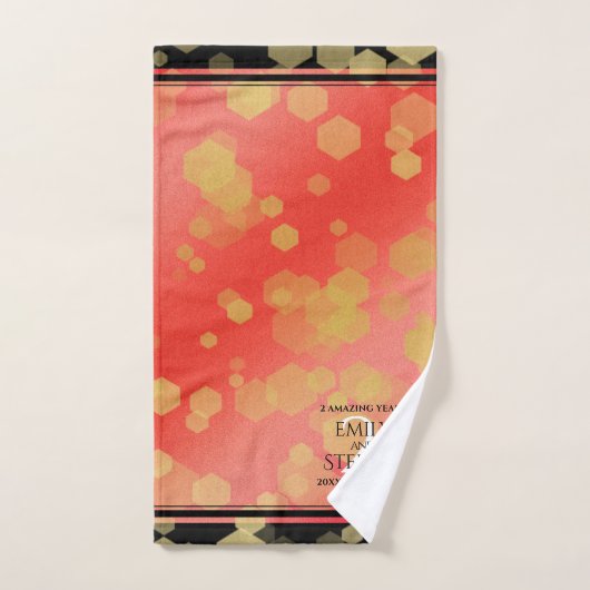 Elegant 2e Garnet Wedding Jubileum Bad Handdoek (Handdoek)