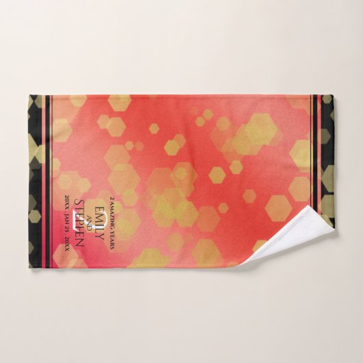 Elegant 2e Garnet Wedding Jubileum Bad Handdoek (Handdoek)