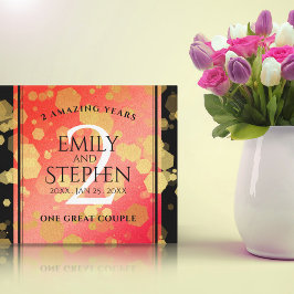 Elegant 2e Garnet Wedding Jubileum Canvas Afdruk