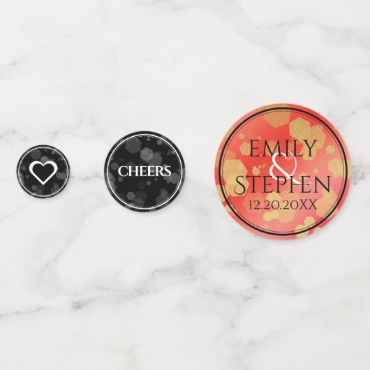 Elegant 2e Garnet Wedding Jubileum Confetti (Achterkanten)