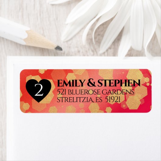 Elegant 2e Garnet Wedding Jubileum Etiket (Insitu)