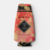 Elegant 2e Garnet Wedding Jubileum Flesjeskoeler (Voorkant)