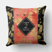 Elegant 2e Garnet Wedding Jubileum Kussen (Achterkant)