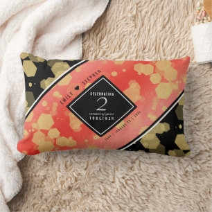 Elegant 2e Garnet Wedding Jubileum Kussen