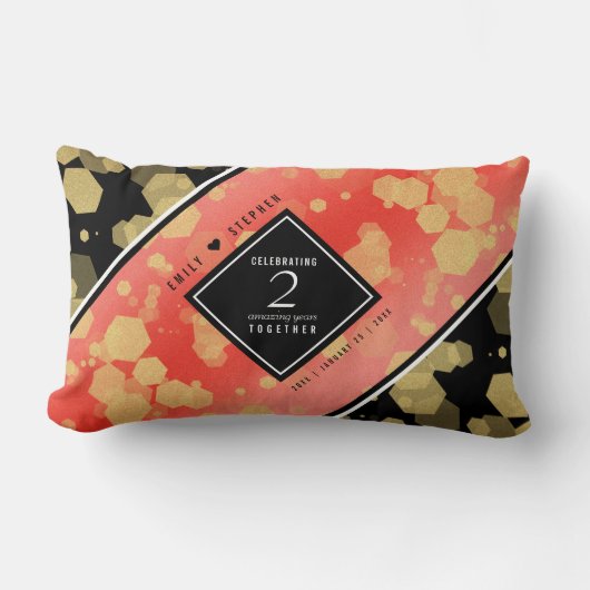 Elegant 2e Garnet Wedding Jubileum Kussen (Voorkant)