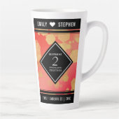 Elegant 2e Garnet Wedding Jubileum Latte Mok (Rechts)