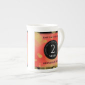 Elegant 2e Garnet Wedding Jubileum Porselein Kop (Voorkant rechts)