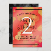 Elegant 2e Garnet Wedding Jubileum Save The Date (Voorkant / Achterkant)