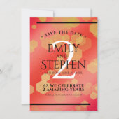 Elegant 2e Garnet Wedding Jubileum Save The Date (Voorkant)